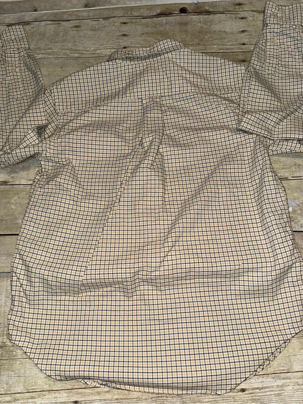 Ralph Lauren Boys Button-Down Checked Shirt in White, Blue and Tan